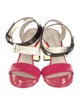 Bottega Veneta Patent Leather Colorblock Pattern Sandals