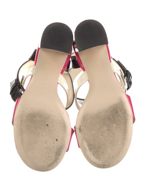 Bottega Veneta Patent Leather Colorblock Pattern Sandals