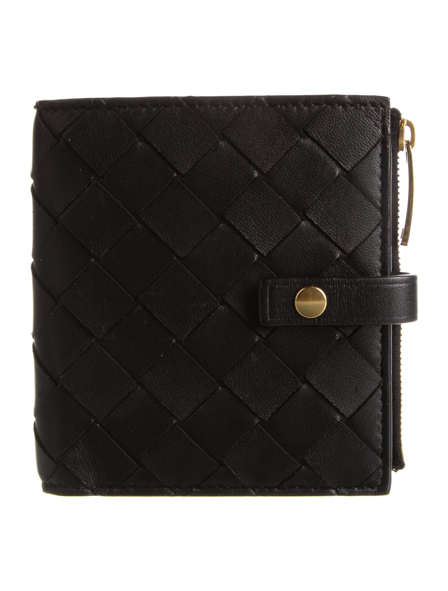 Bottega Veneta Intrecciato Weave Lambskin Compact Wallet