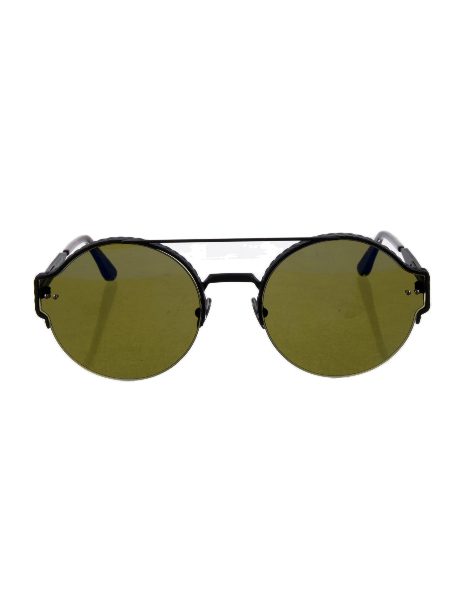 Bottega Veneta Round Mirrored Sunglasses