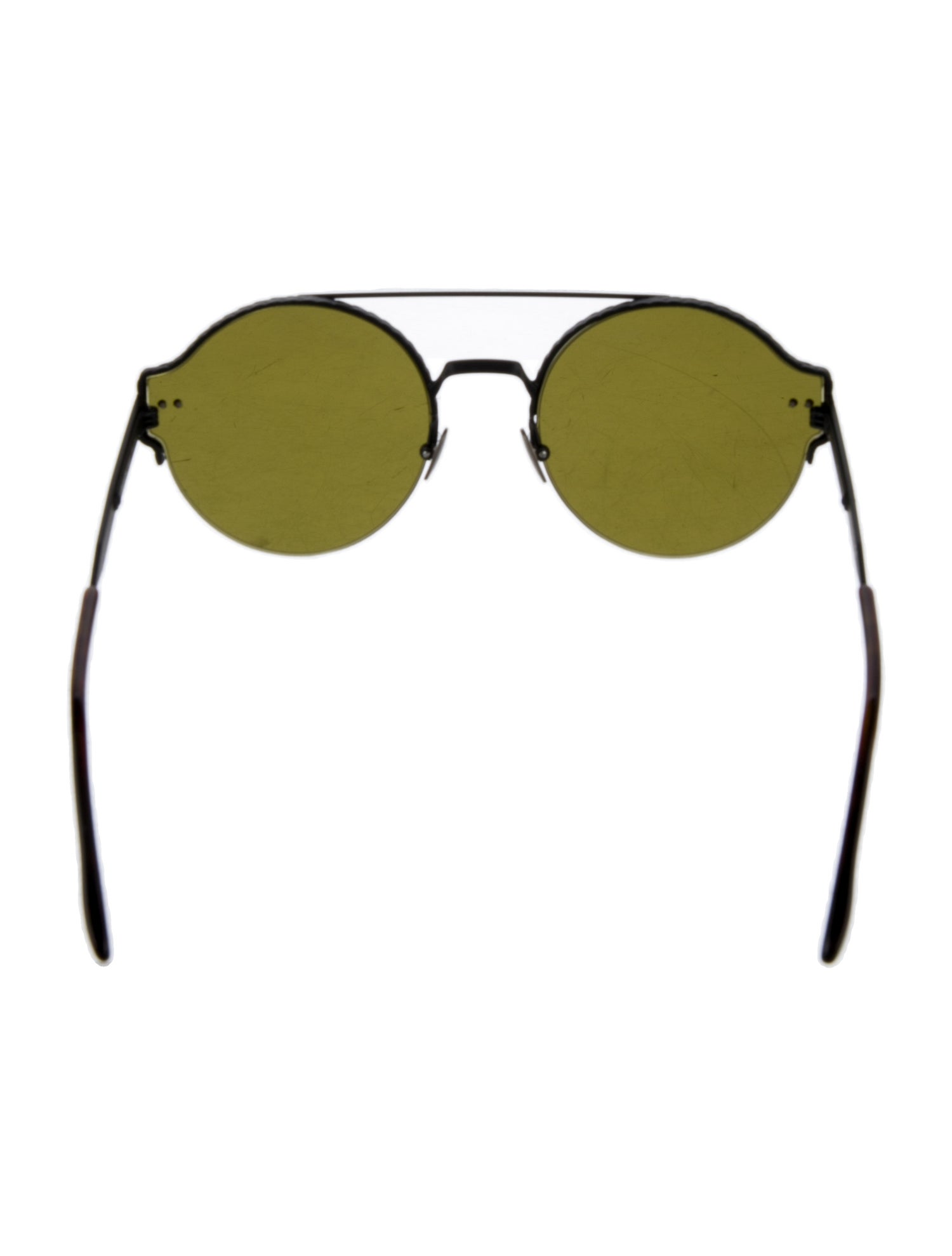 Bottega Veneta Round Mirrored Sunglasses