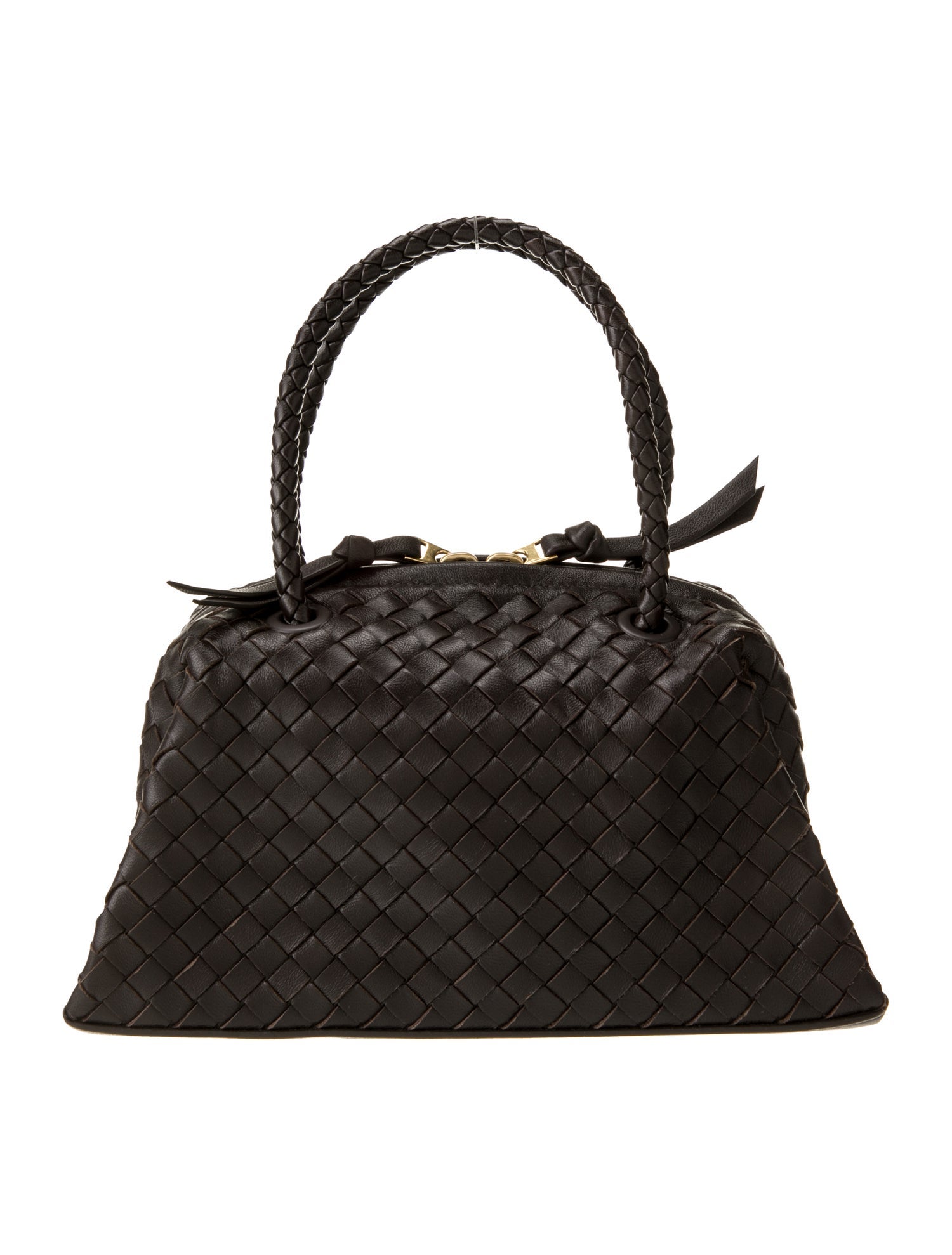 Bottega Veneta Canvas Top Handle Bag Vintage - Red Handle