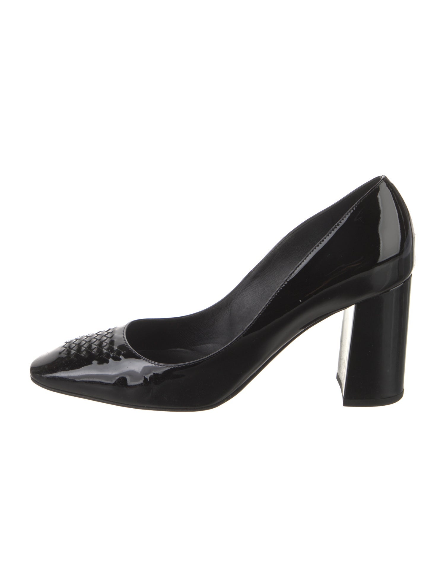 Bottega Veneta Intrecciato Weave Patent Leather Pumps