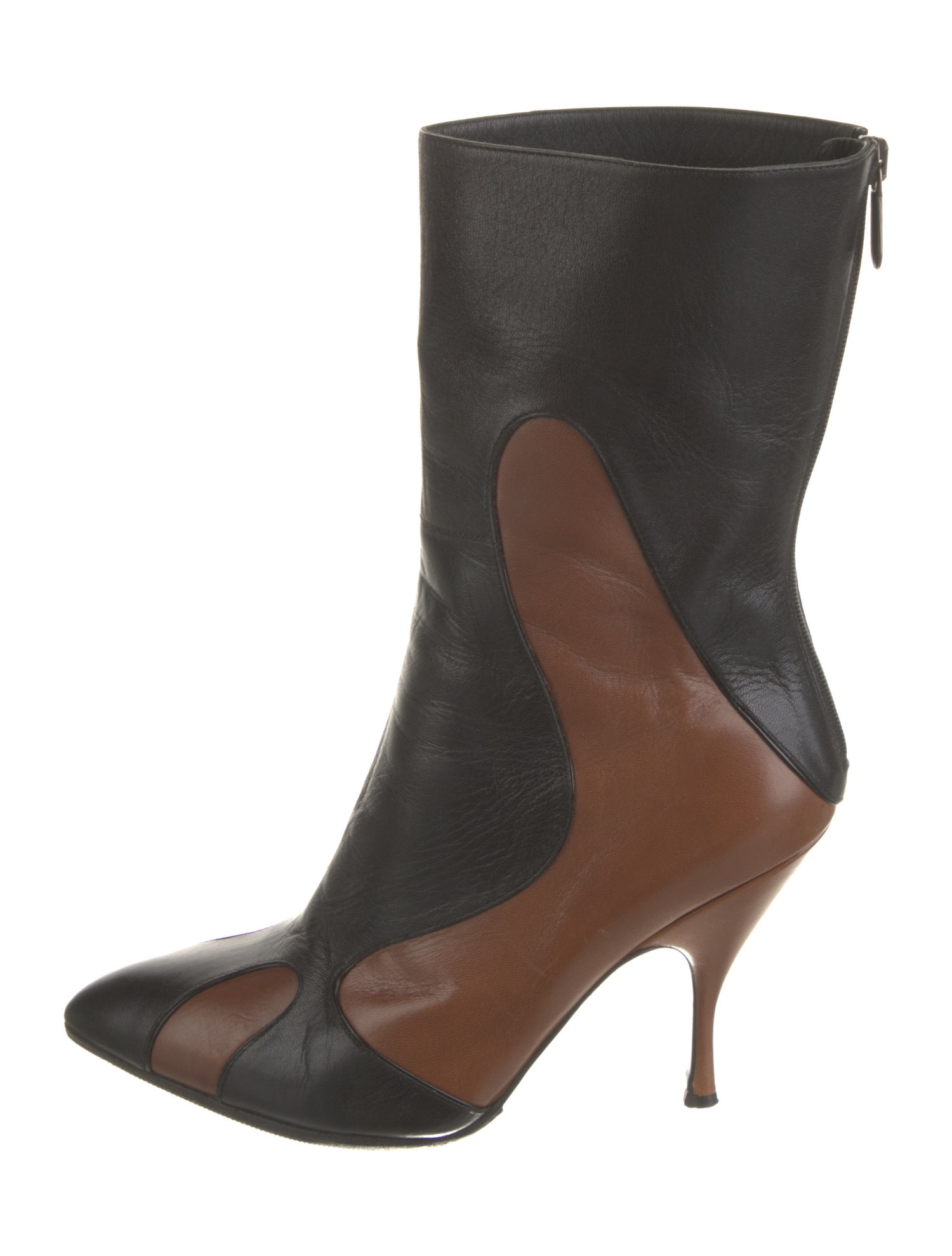 Bottega Veneta Leather Colorblock Pattern Boots