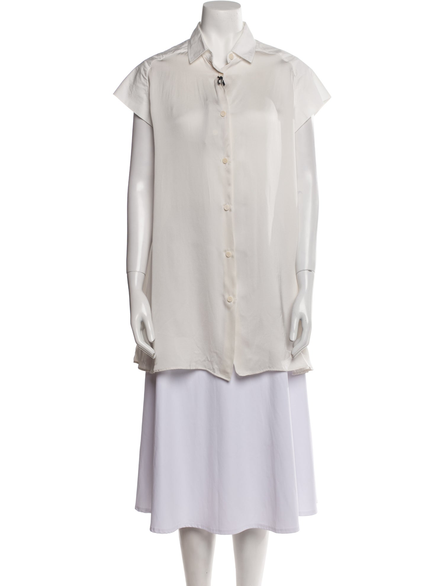 Bottega Veneta Silk Short Sleeve Button-Up Top w/ Tags