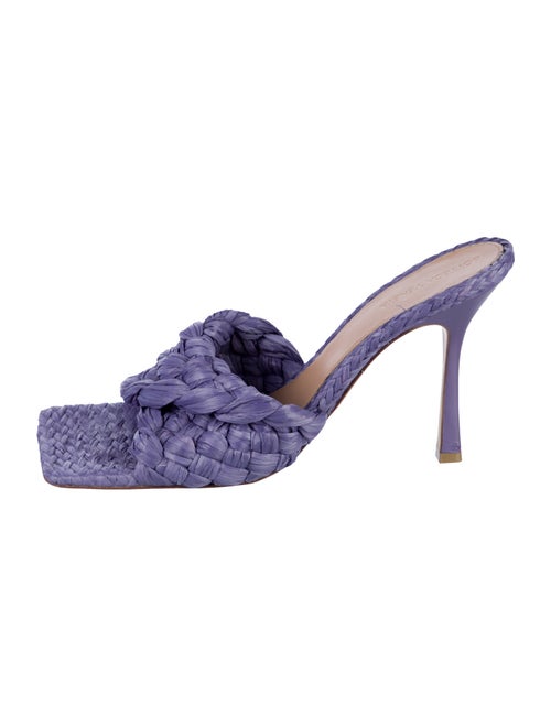 Bottega Veneta Intrecciato Weave Straw Slides