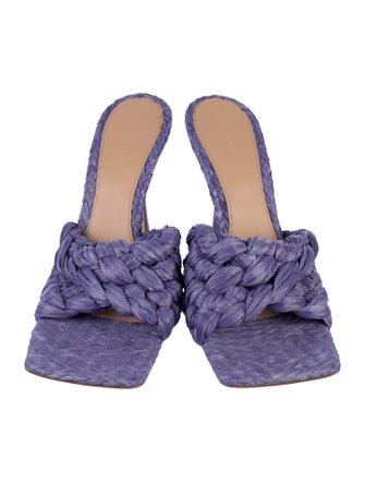 Bottega Veneta Intrecciato Weave Straw Slides