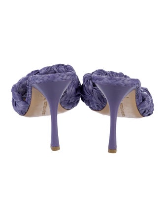 Bottega Veneta Intrecciato Weave Straw Slides