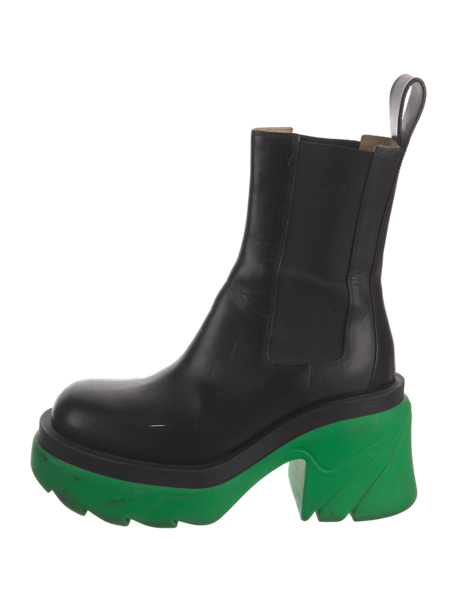 Bottega Veneta Leather Mesh Accents Chelsea Boots