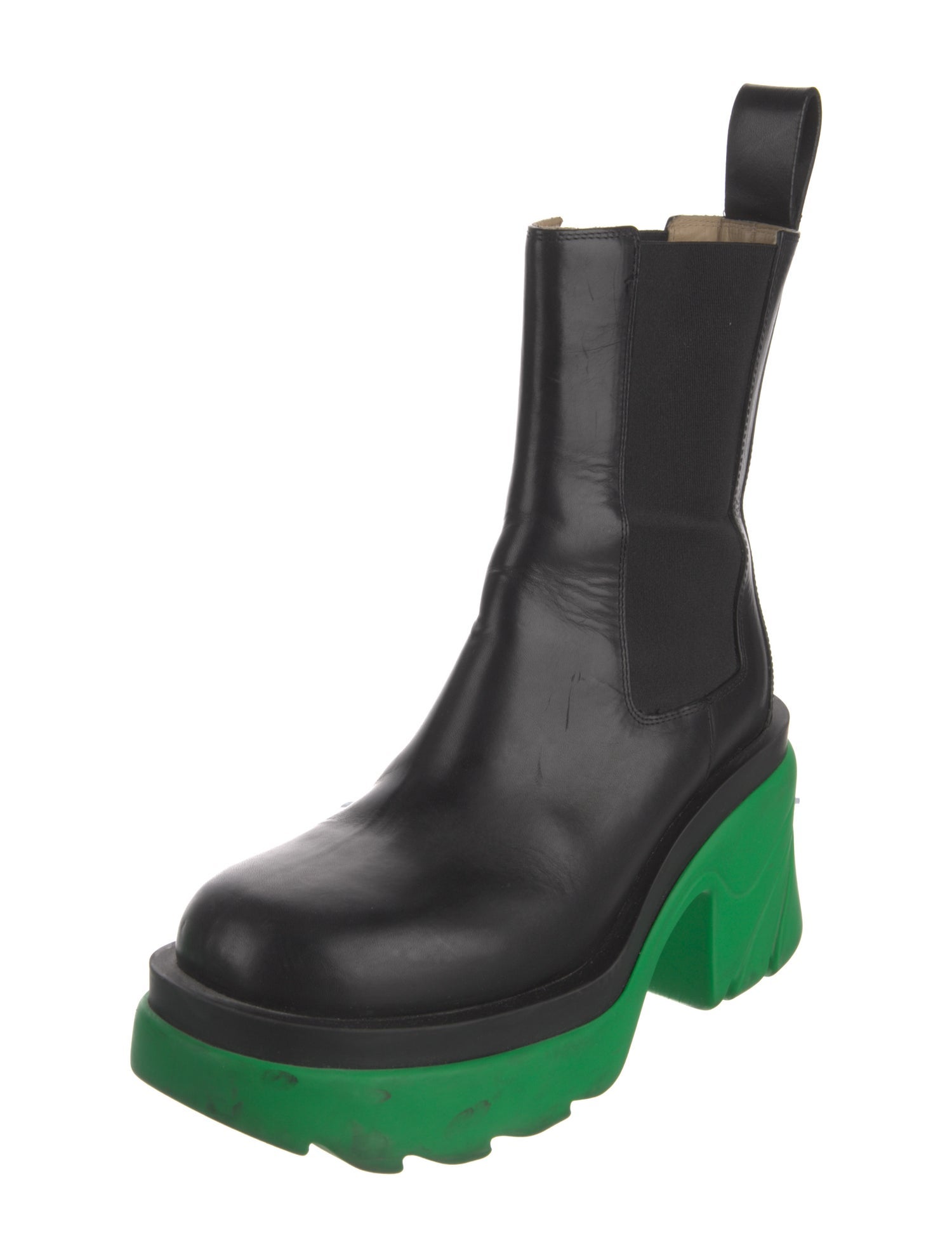 Bottega Veneta Leather Mesh Accents Chelsea Boots