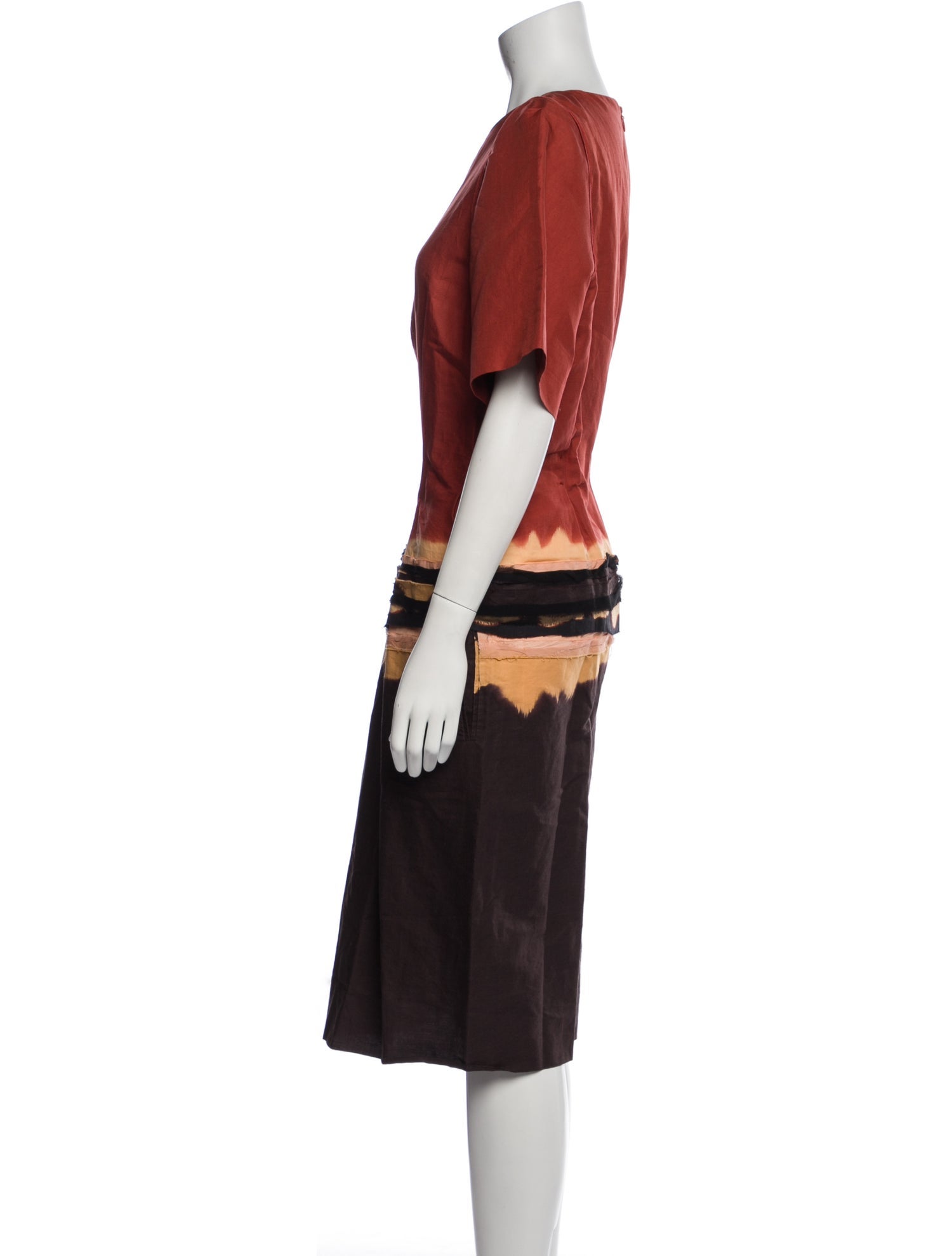 Bottega Veneta Tie-Dye Print Midi Length Dress