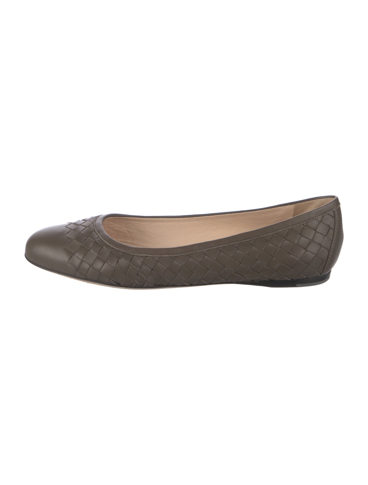 Bottega Veneta Intrecciato Weave Leather Ballet Flats