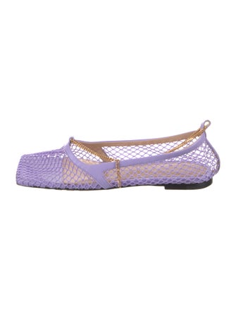 Bottega Veneta Chain-Link Accent Leather Slingback Flats