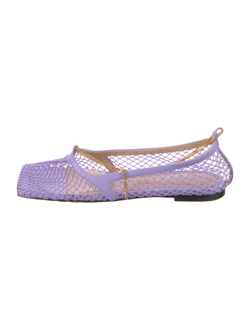 Bottega Veneta Chain-Link Accent Leather Slingback Flats