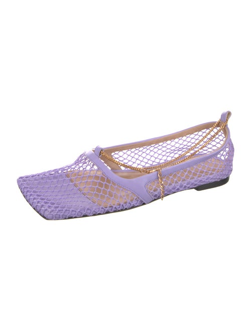 Bottega Veneta Chain-Link Accent Leather Slingback Flats