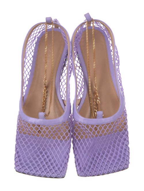 Bottega Veneta Chain-Link Accent Leather Slingback Flats