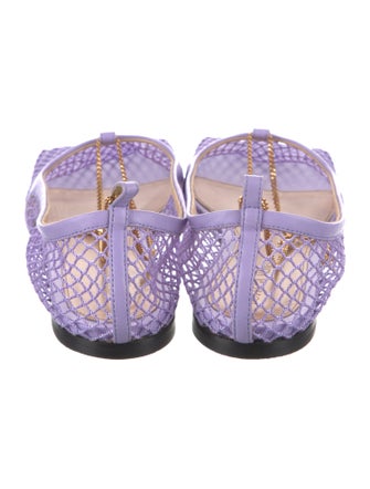 Bottega Veneta Chain-Link Accent Leather Slingback Flats