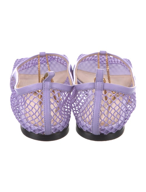 Bottega Veneta Chain-Link Accent Leather Slingback Flats