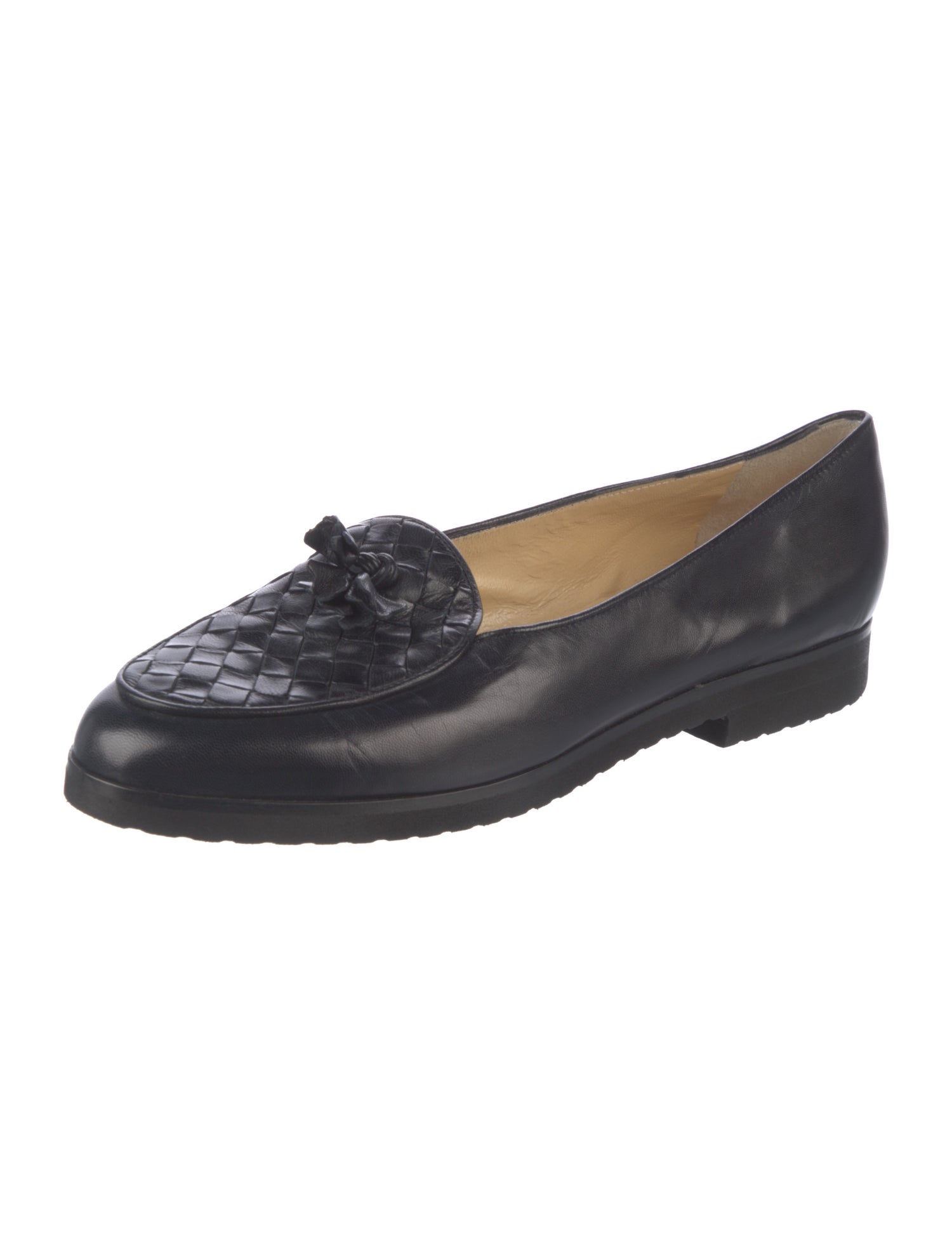 Bottega Veneta Intrecciato Weave Leather Flats