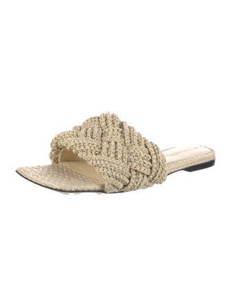 Bottega Veneta Intrecciato Weave Straw Slides