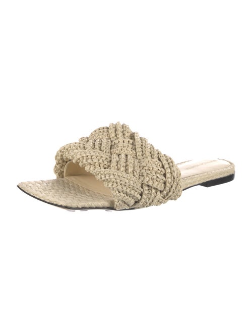 Bottega Veneta Intrecciato Weave Straw Slides