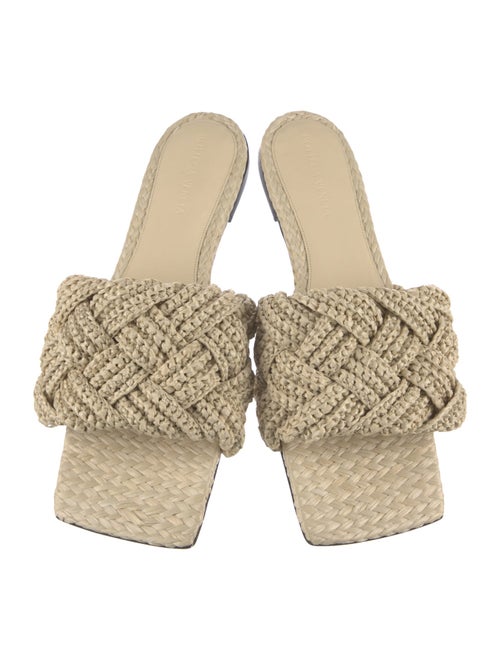 Bottega Veneta Intrecciato Weave Straw Slides