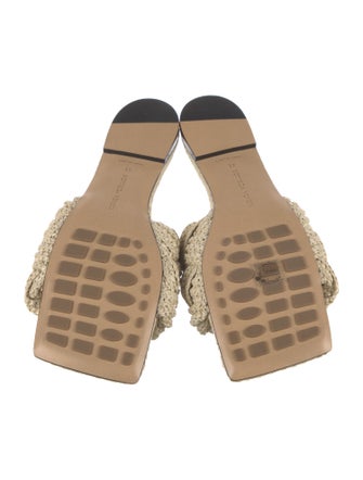 Bottega Veneta Intrecciato Weave Straw Slides