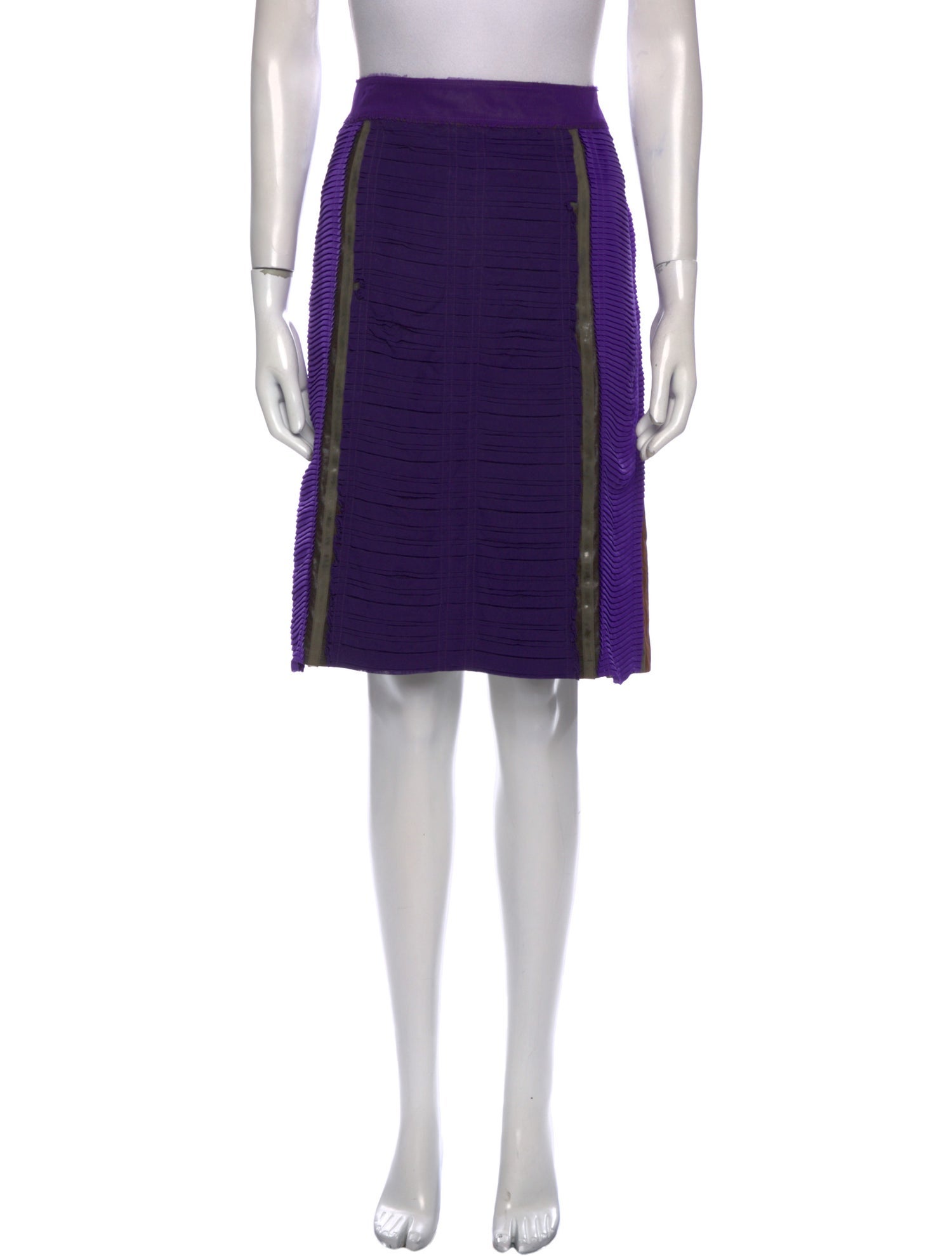 Bottega Veneta Raw-Edge Trim Knee-Length Skirt