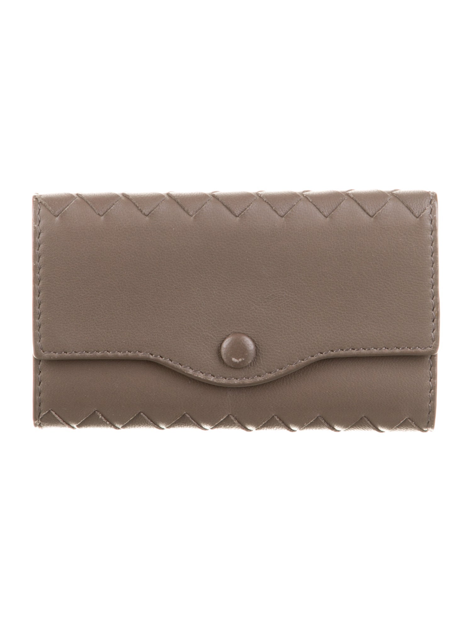 キーケース BOTTEGA VENETA DARK BROWN NAPPA LEATHER KEYRING CASE Bottega Veneta Dark brown nappa leather keyring case