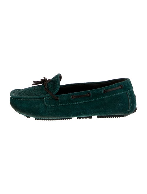 Bottega Veneta Intrecciato Weave Suede Moccasins