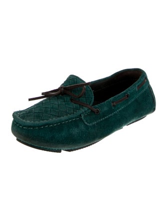 Bottega Veneta Intrecciato Weave Suede Moccasins