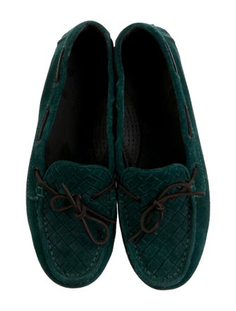 Bottega Veneta Intrecciato Weave Suede Moccasins