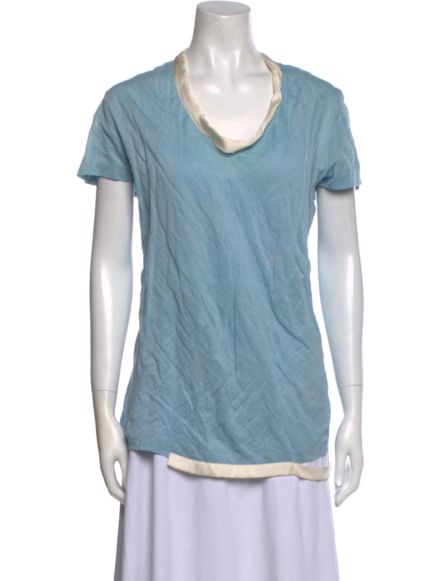 Bottega Veneta Cowl Neck Short Sleeve T-Shirt