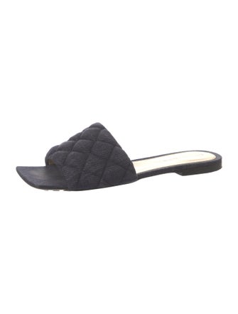 Bottega Veneta Intrecciato Weave Denim Slides