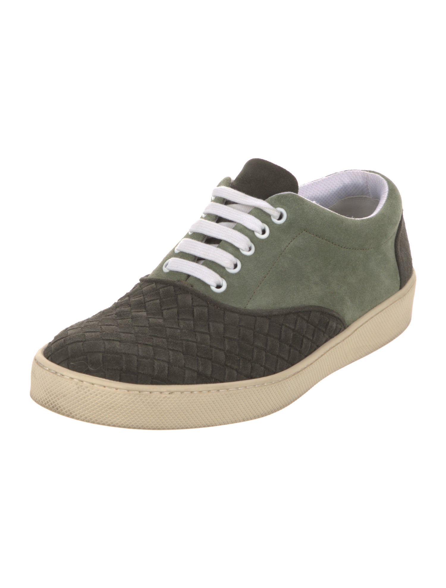 Bottega Veneta Intrecciato Weave Suede Sneakers