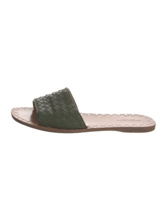 Bottega Veneta Intrecciato Weave Leather Slides