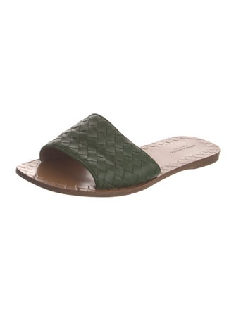 Bottega Veneta Intrecciato Weave Leather Slides