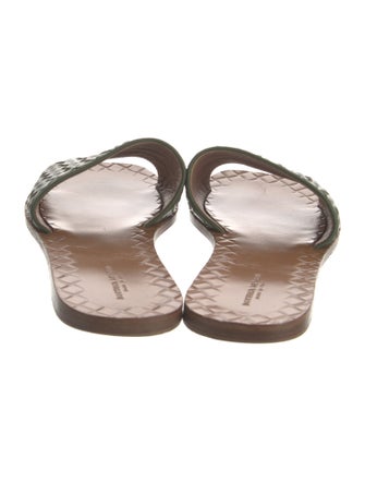 Bottega Veneta Intrecciato Weave Leather Slides