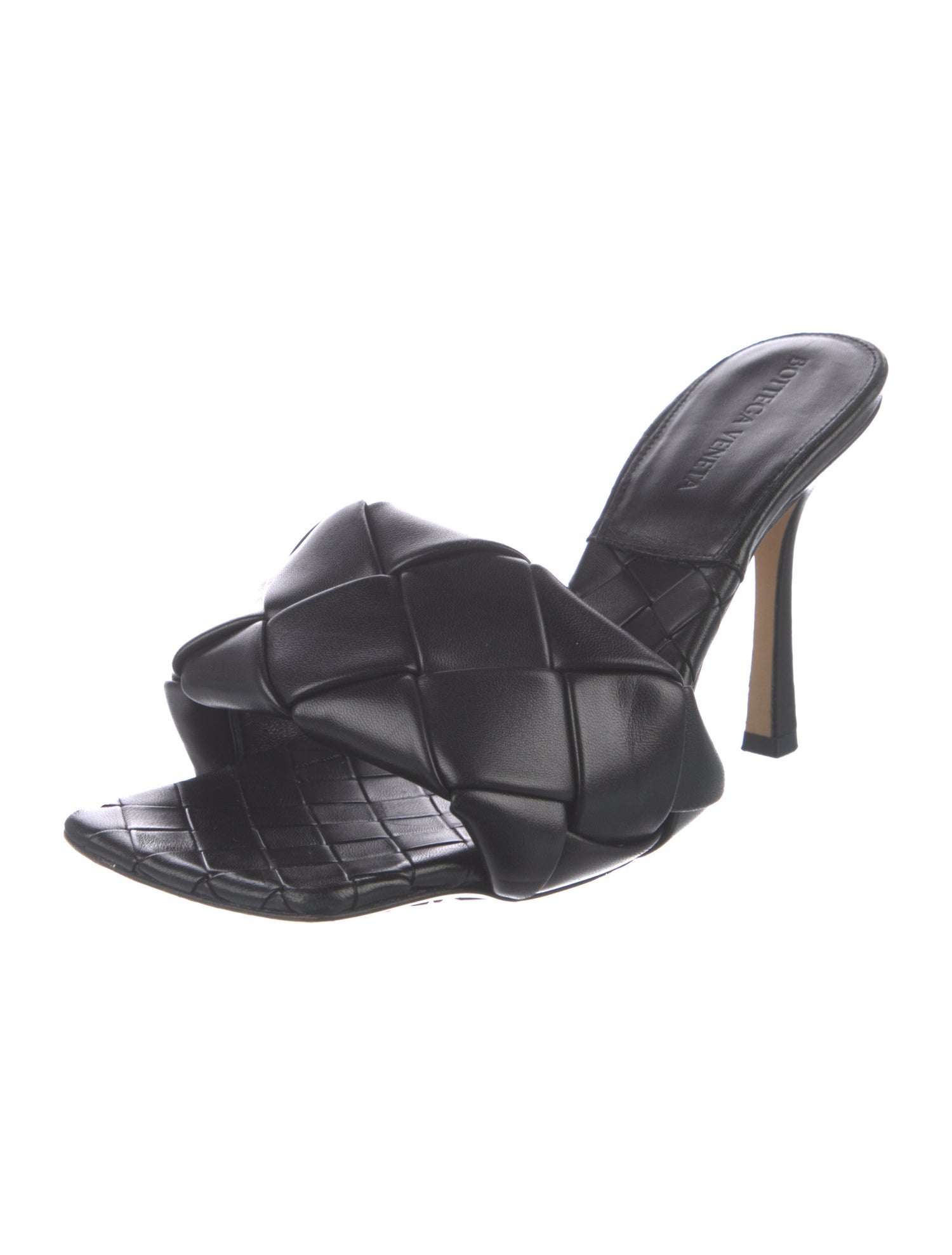 Bottega Veneta Intrecciato Weave Leather Slides