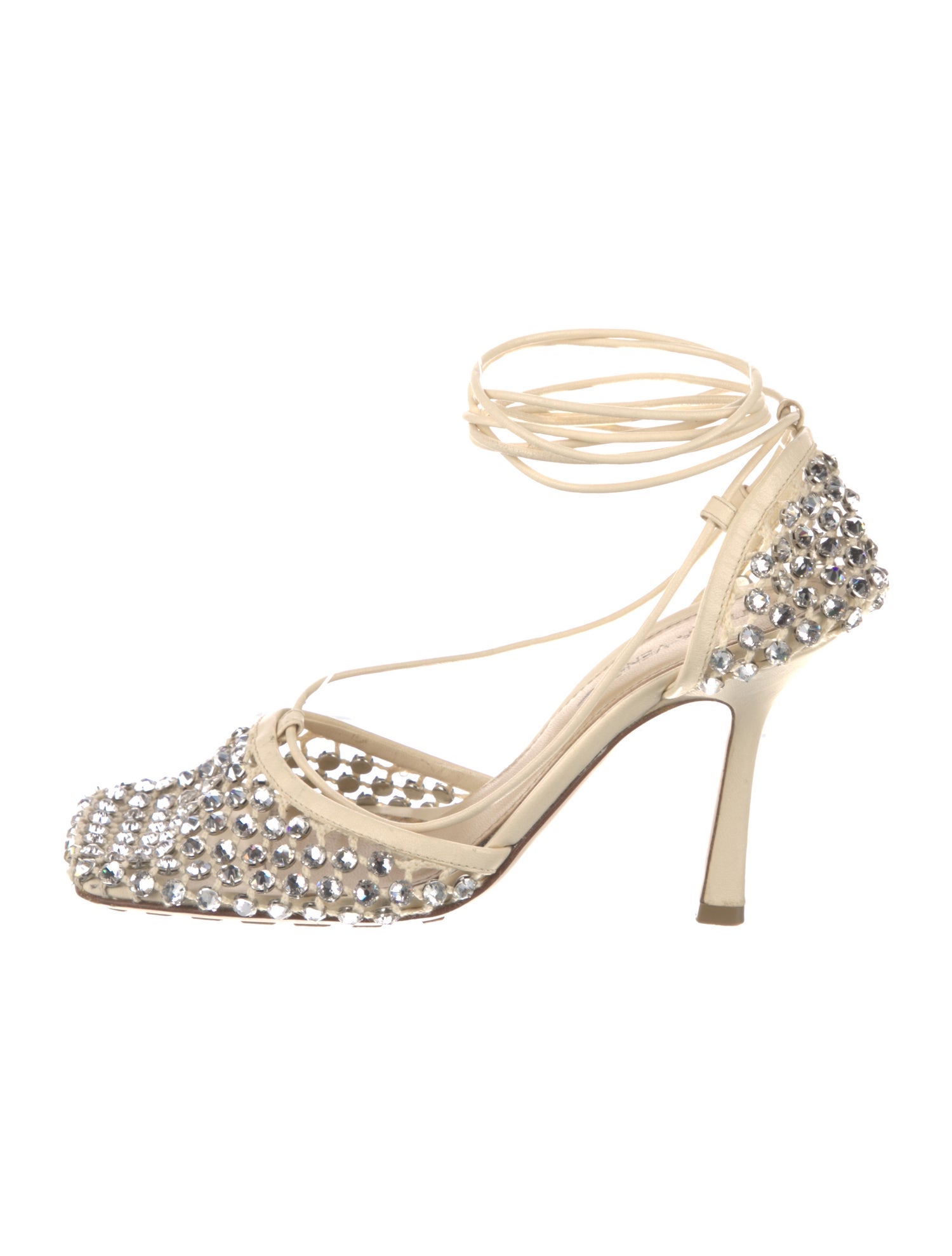 Bottega Veneta Leather Crystal Embellishments Pumps