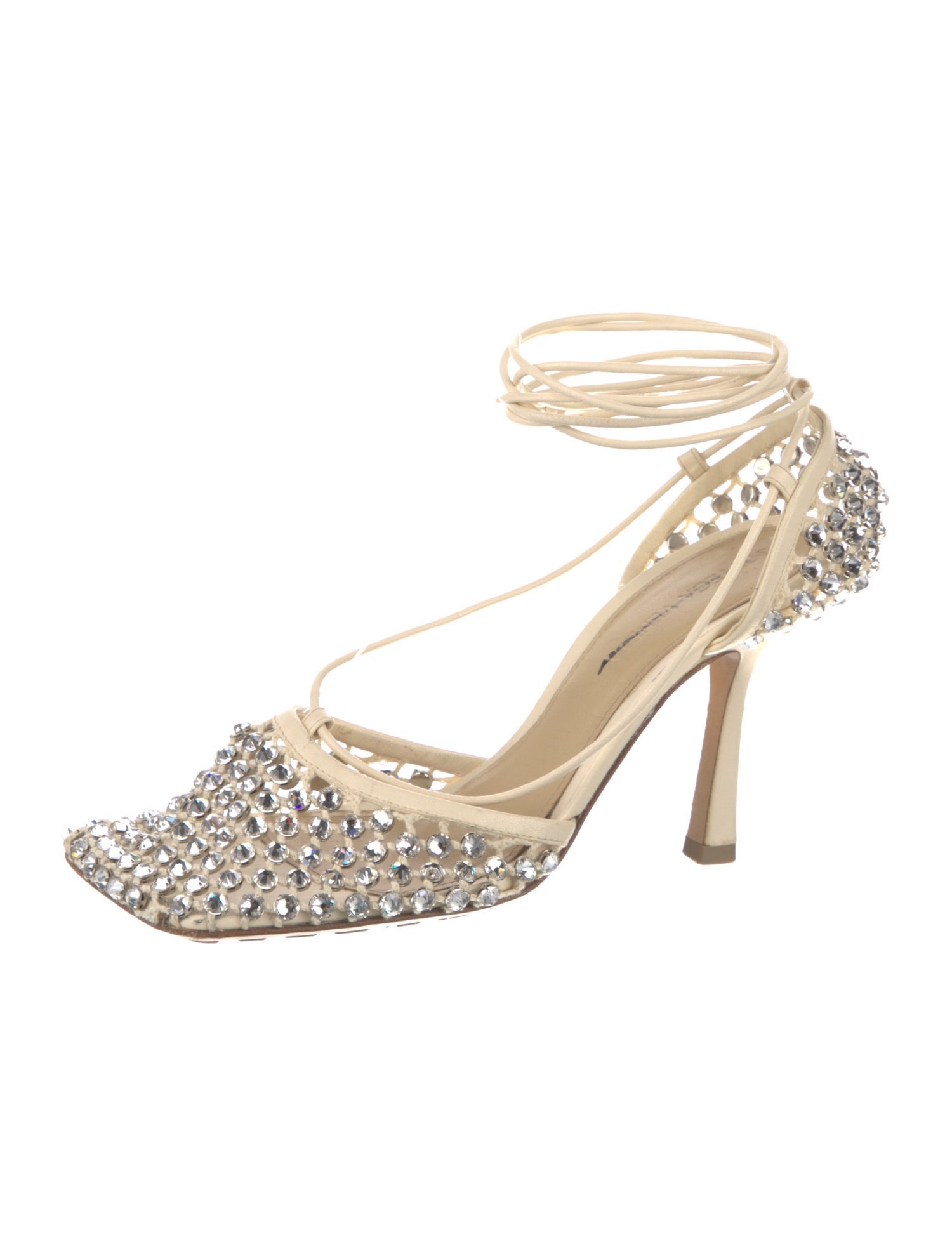 Bottega Veneta Leather Crystal Embellishments Pumps
