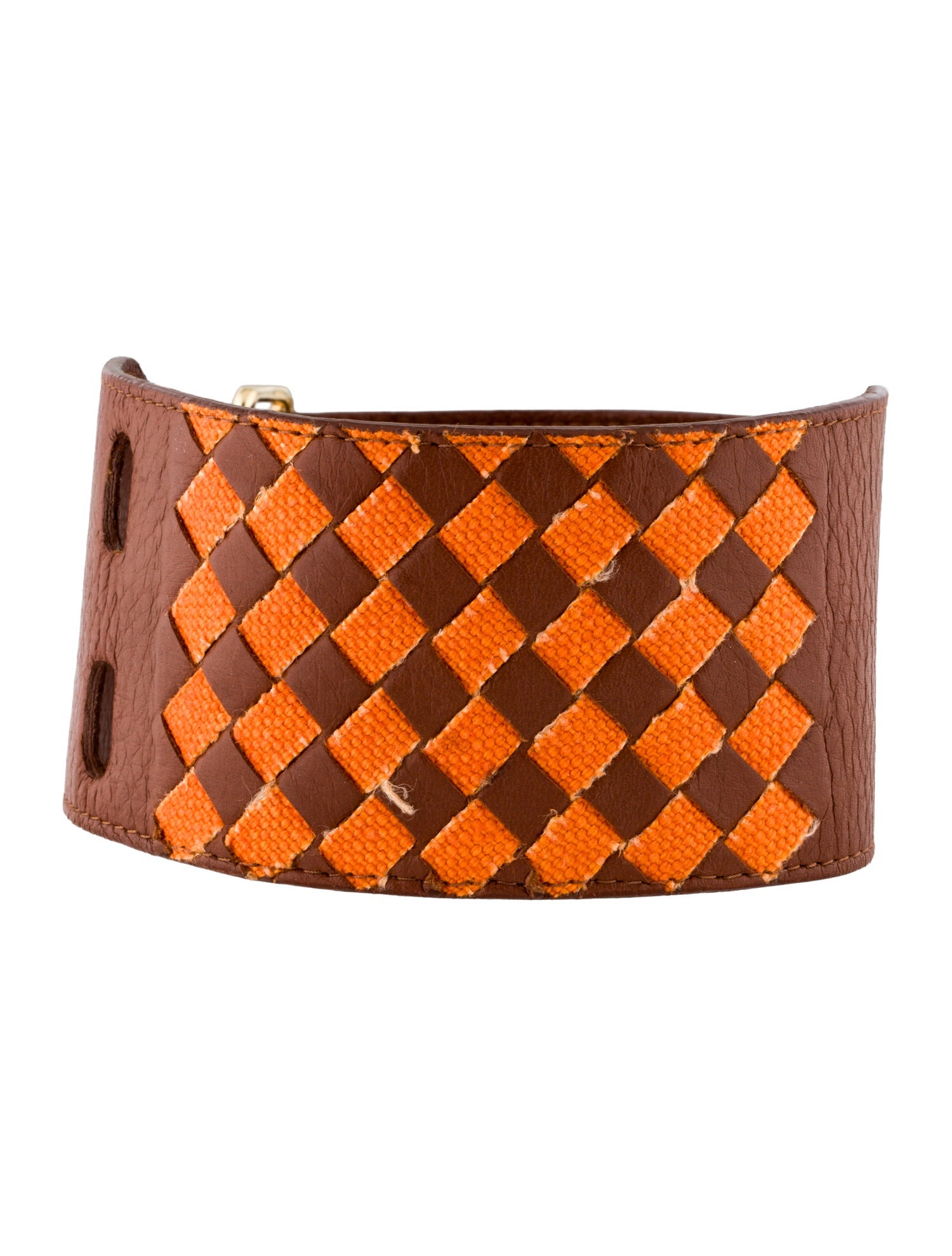 Bottega Veneta Leather Intrecciato Double Buckle Wrap Bracelet