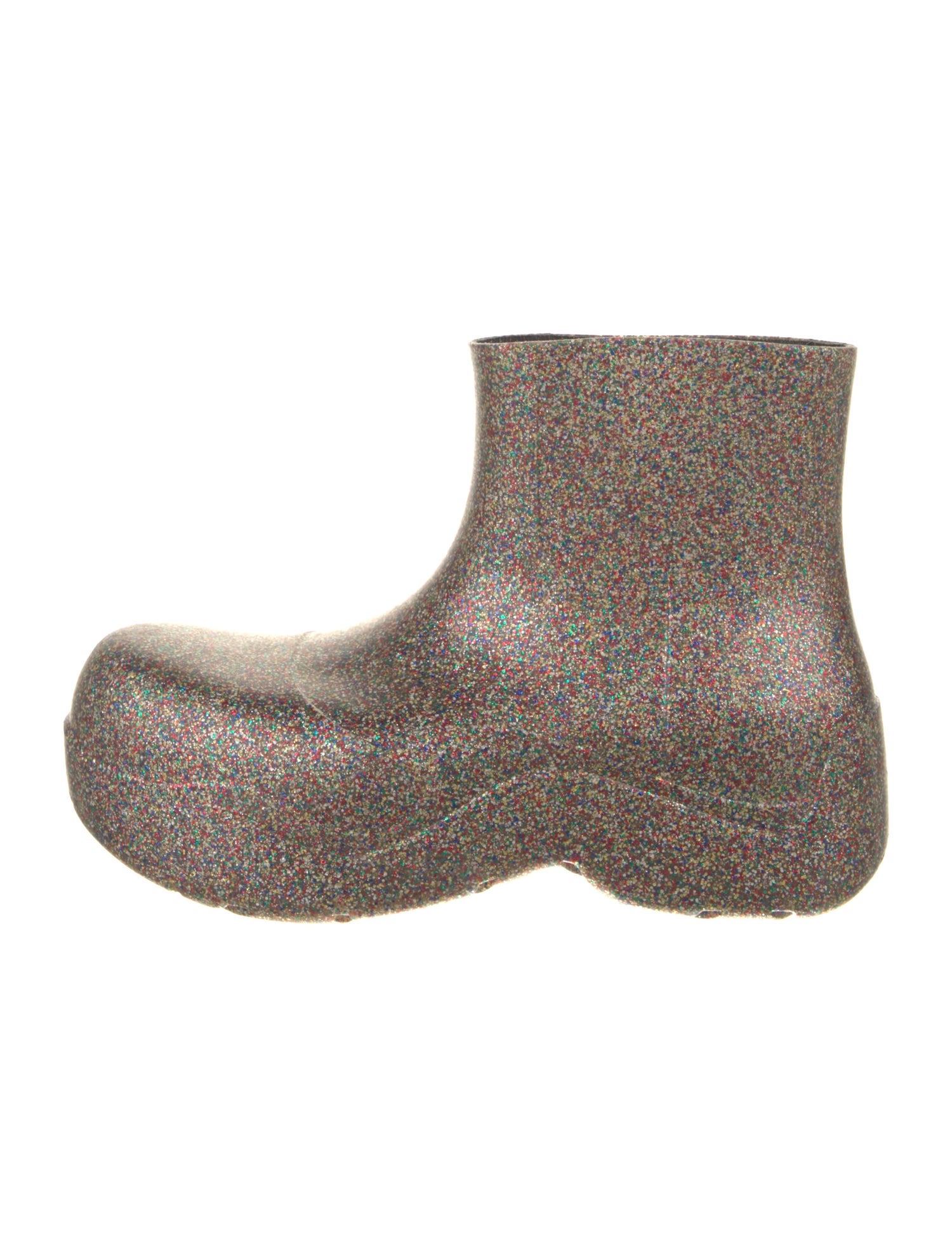 Bottega Veneta Rubber Glitter Accents Rain Boots