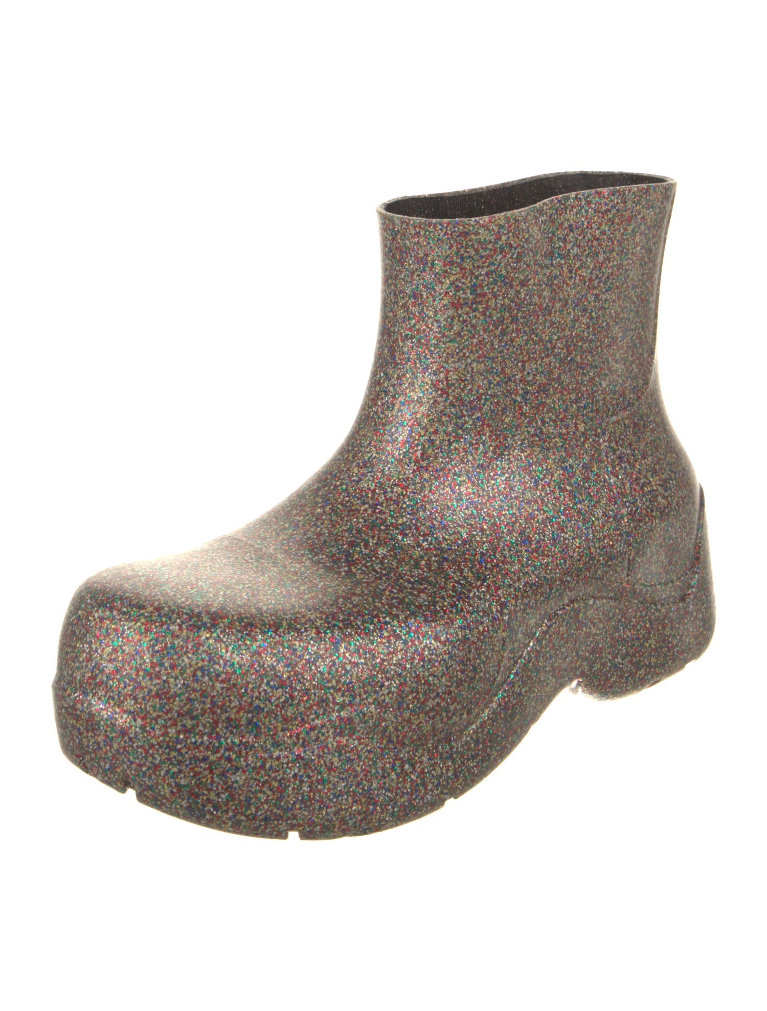Bottega Veneta Rubber Glitter Accents Rain Boots