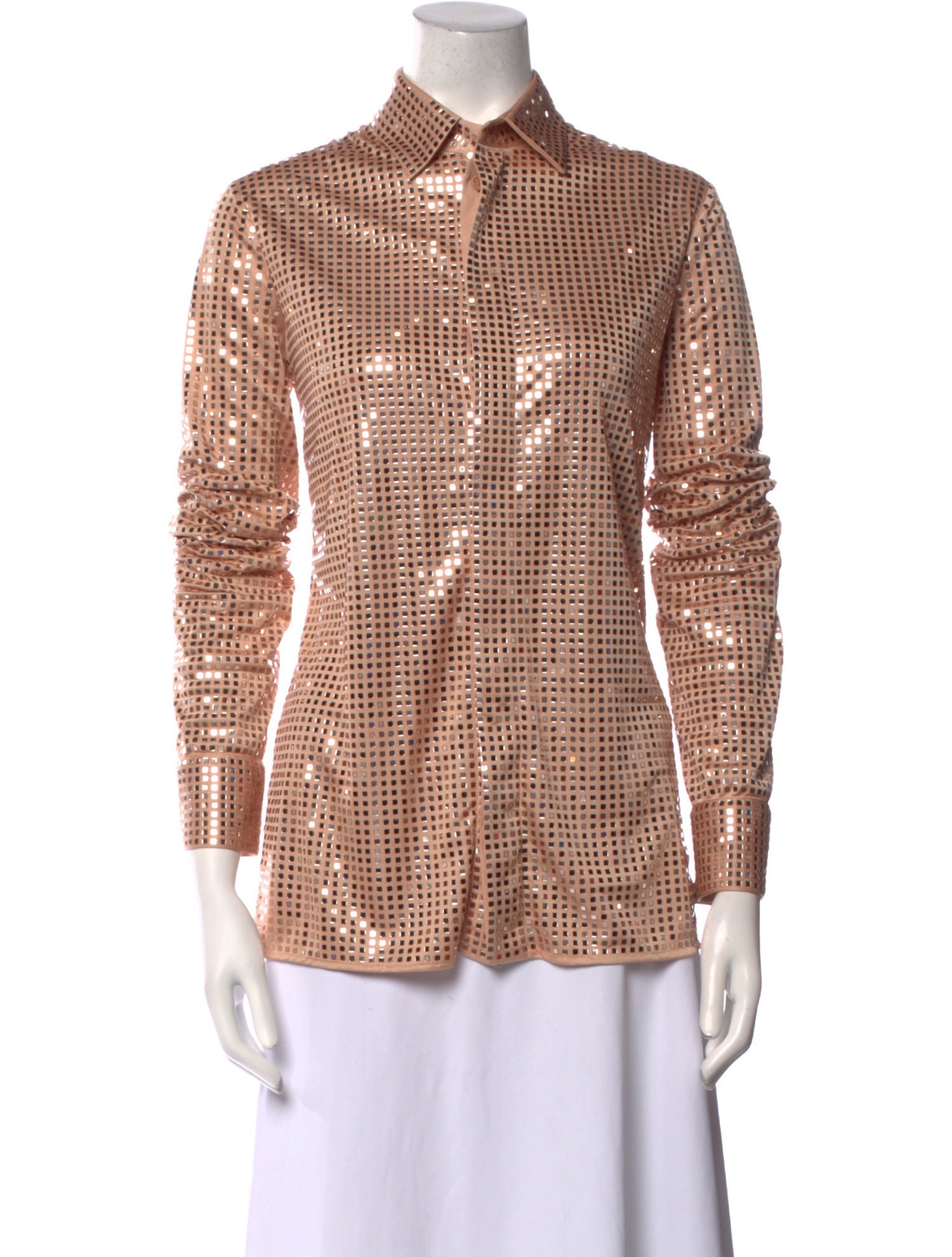 Bottega Veneta Three-Quarter Sleeve Button-Up Top