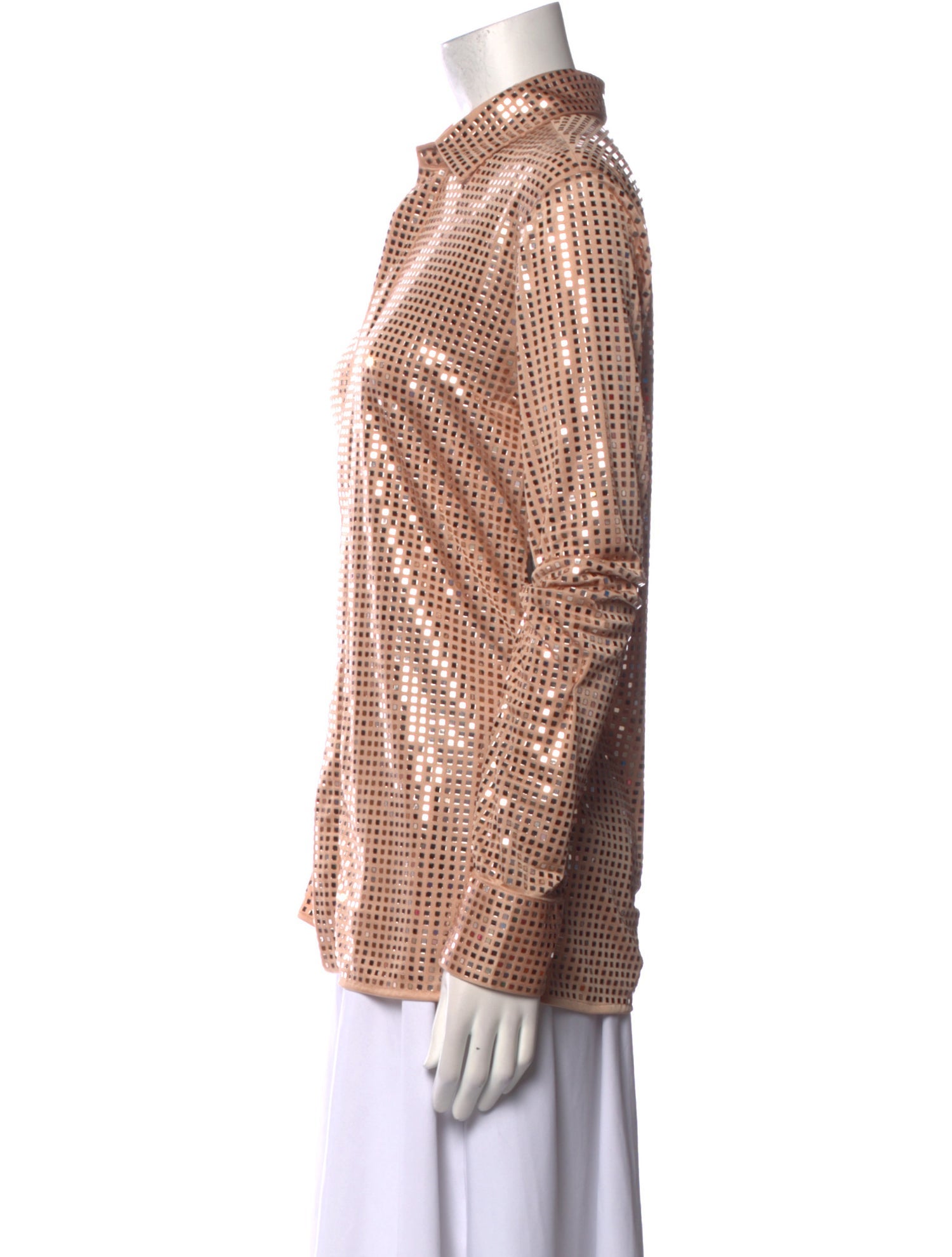 Bottega Veneta Three-Quarter Sleeve Button-Up Top