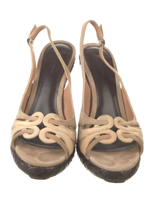 Bottega Veneta Intrecciato Weave Suede Slingback Sandals