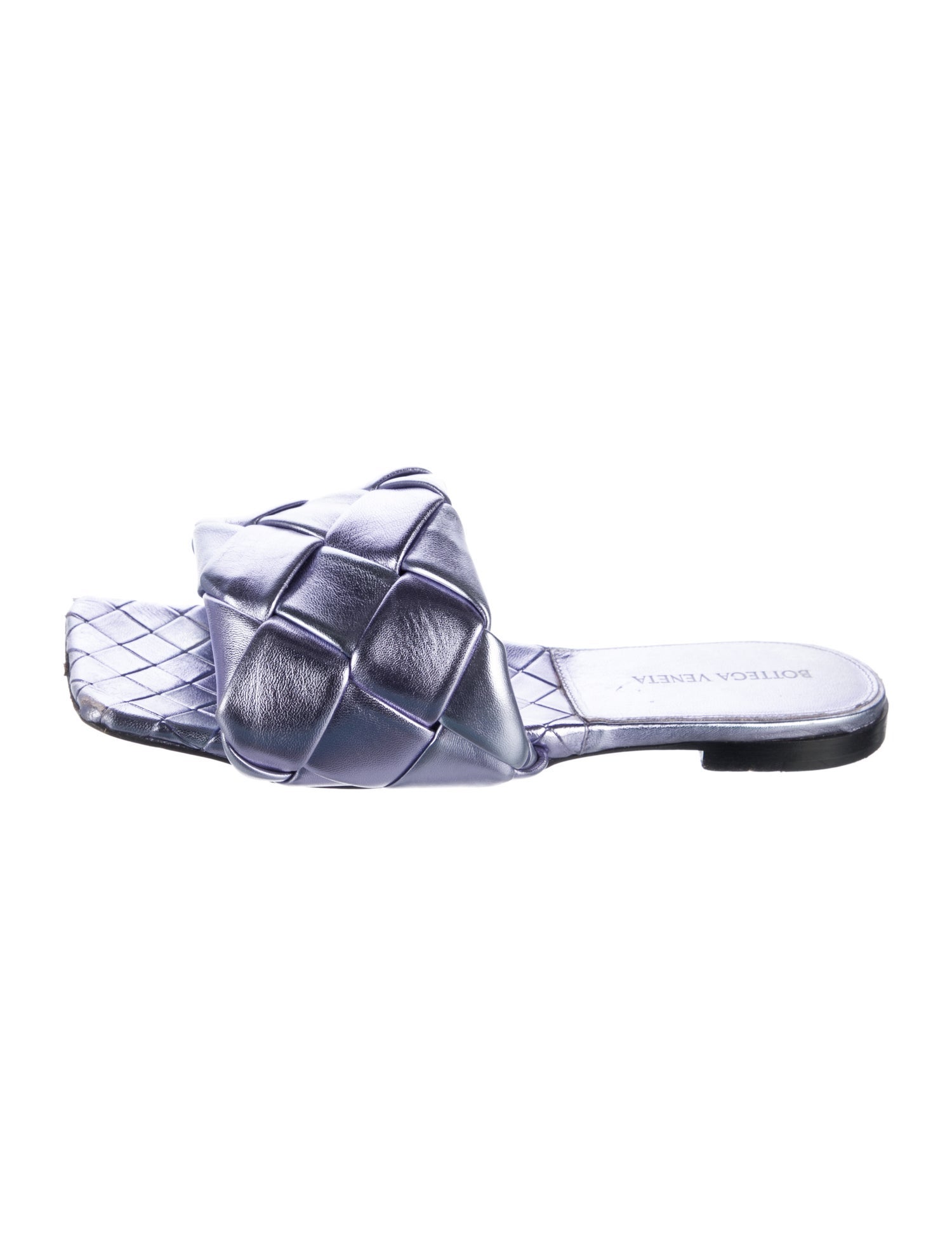 Bottega Veneta Intrecciato Weave Leather Slides