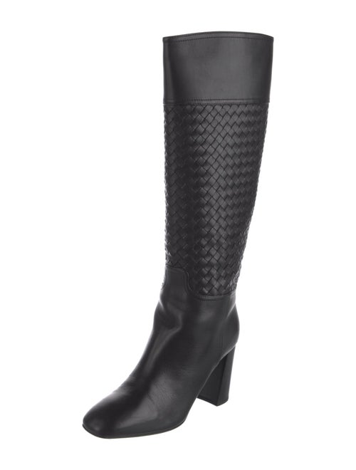 Bottega Veneta Intrecciato Weave Leather Riding Boots
