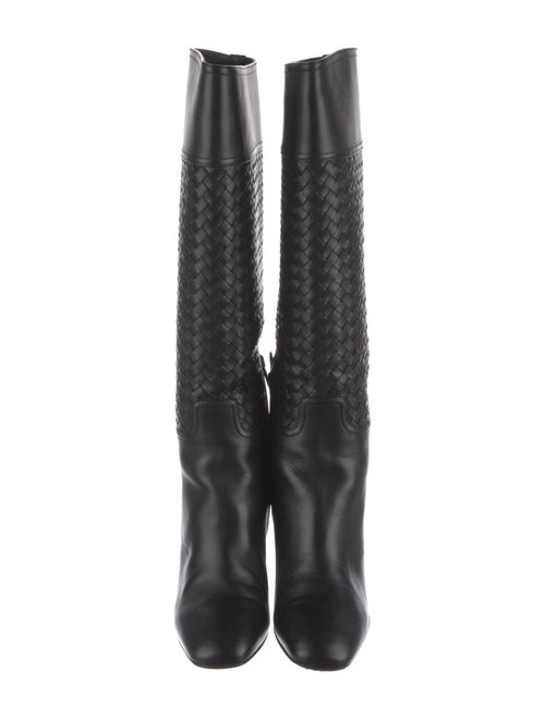 Bottega Veneta Intrecciato Weave Leather Riding Boots